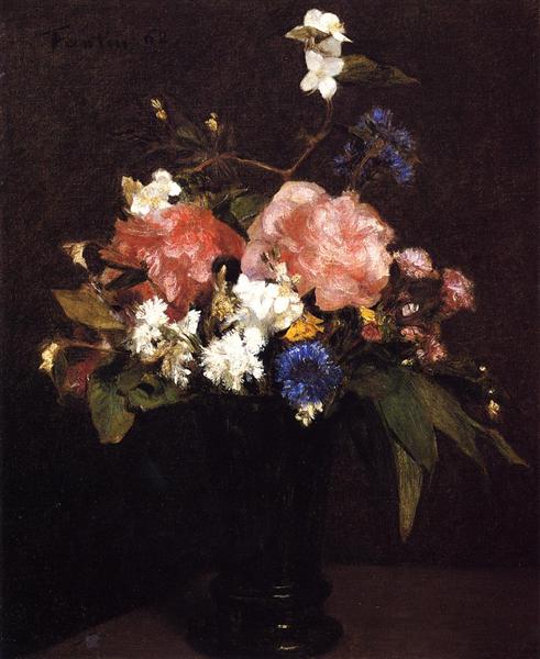 Flowers by Henri Fantin-Latour Realism Art dated 1862