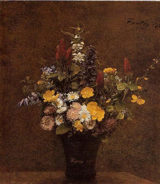 Wildflowers by Henri Fantin-Latour Realism Art dated 1879