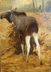 Browsing Moose by Richard Friese Naturalism Art