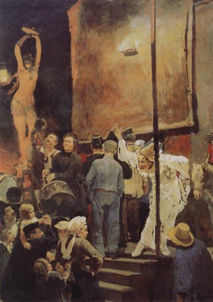 Acrobats (On a holiday near Paris) by Viktor Vasnetsov Realism Art dated 1877