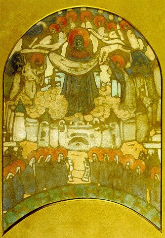 Intercession of the Theotokos by Nicholas Roerich Art Nouveau (Modern) Art dated 1906