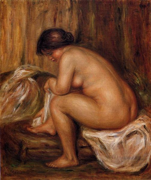 After Bathing by Pierre-Auguste Renoir Impressionism Art dated 1900