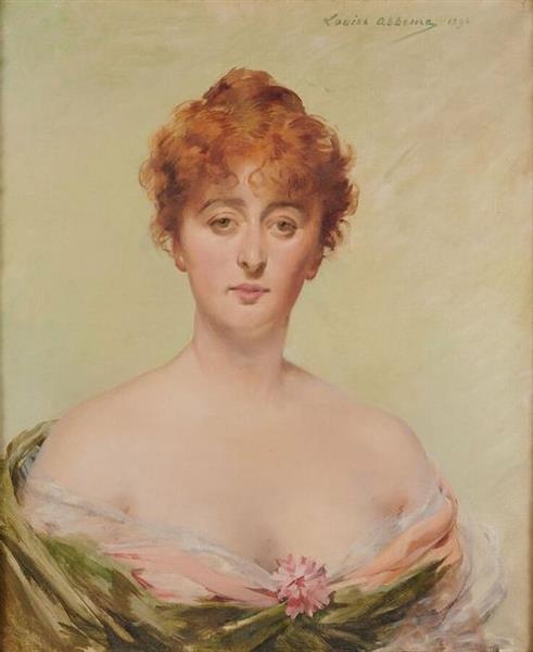 Rejeanne, Portrait of a Woman with Low Neckline by Louise Abb&#233;ma