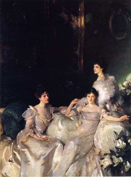 The Wyndham Sisters by John Singer Sargent Realism Art dated 1899