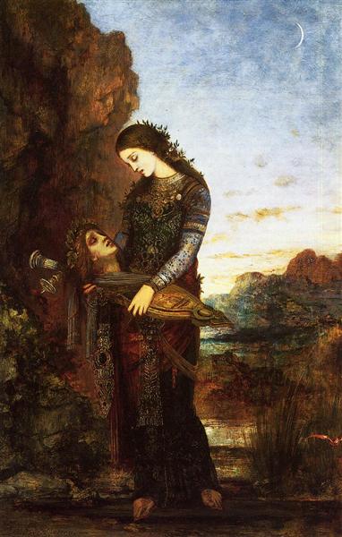 Young Thracian Woman Carrying the Head of Orpheus by Gustave Moreau Symbolism Art dated 1875