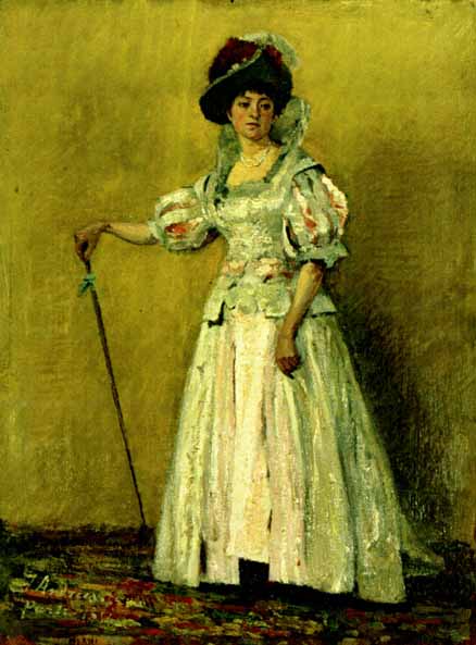 Portrait of woman in a costume by Ion Andreescu Realism Art dated 1882