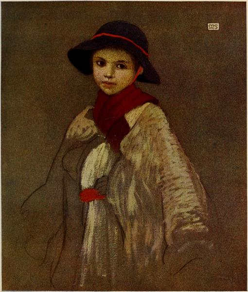 A SHEPHERD-BOY OF FELSOBANYA by Marianne Stokes Impressionism Art dated 1909