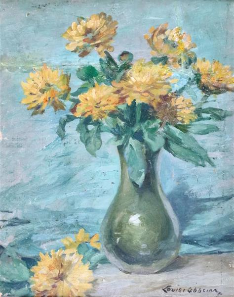 Vase of Chrysanthemums by Louise Abb&#233;ma