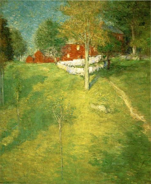 The Laundry, Branchville by Julian Alden Weir Impressionism Art dated 1894