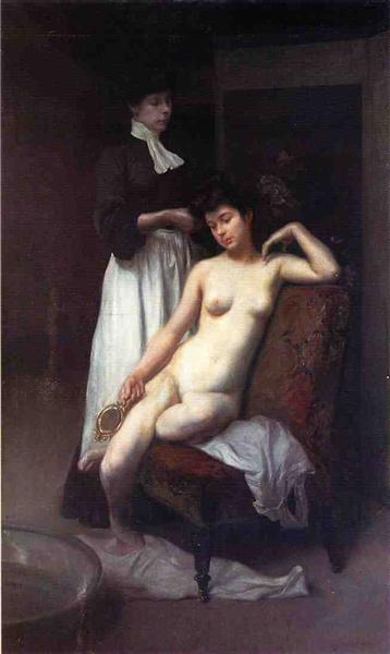 The Toilet by Julius LeBlanc Stewart Realism Art dated 1905