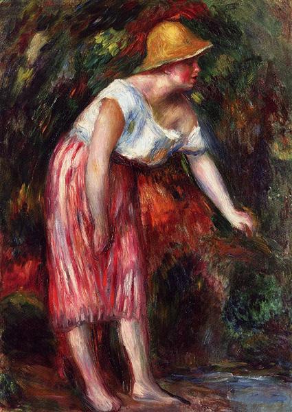 Woman in a Straw Hat by Pierre-Auguste Renoir Impressionism Art