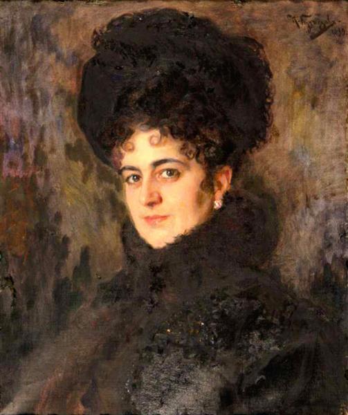 Portrait of Rakhil Semenovna Isakovich by Nikolai Kuznetsov Realism Art dated 1899