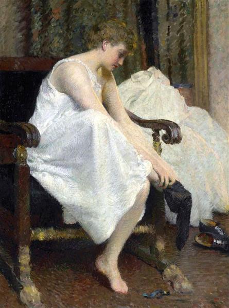 Dressing by Edward E. Simmons Impressionism Art dated 1893