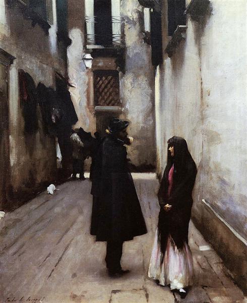 Venetian Street by John Singer Sargent Realism Art dated 1882