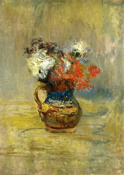 Flower Still Life by John Henry Twachtman Impressionism Art dated 1899