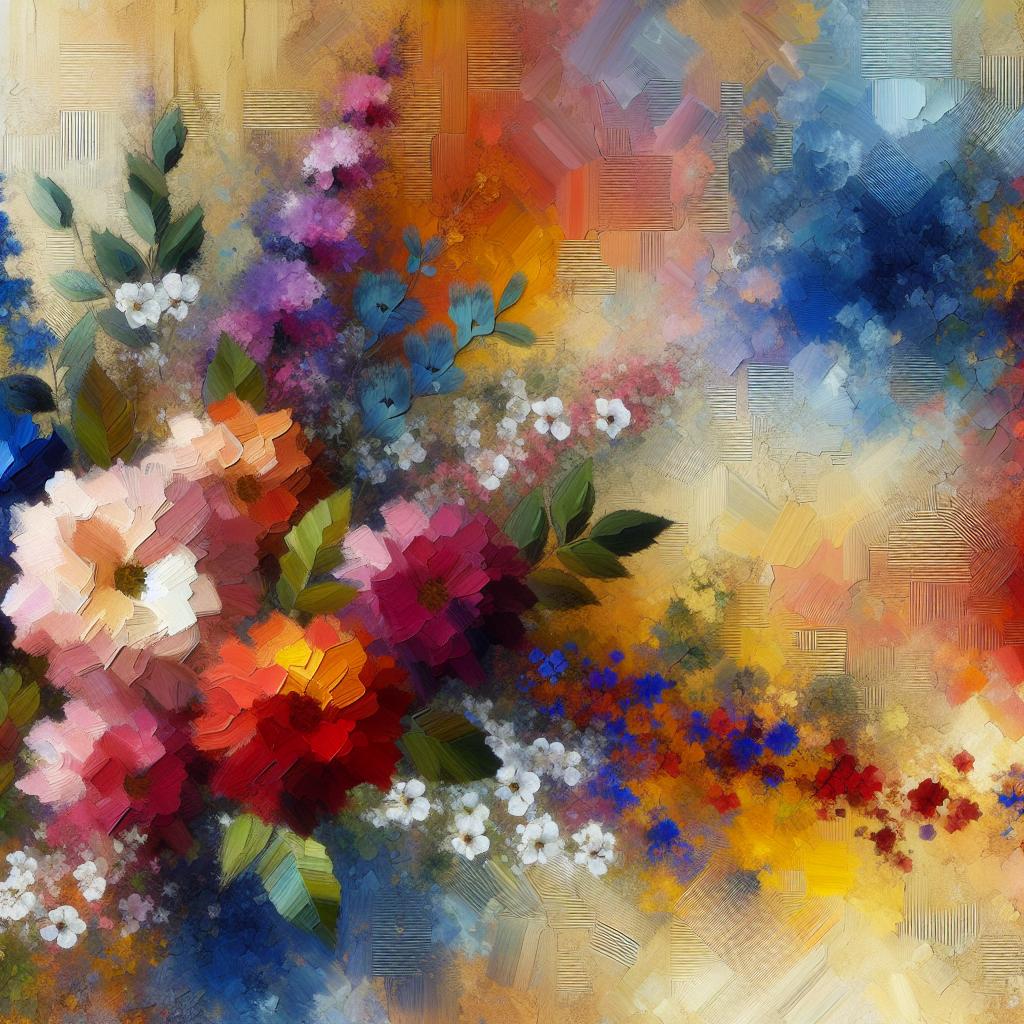 Vibrantius Blossomica: Modern Floral Oil Painting