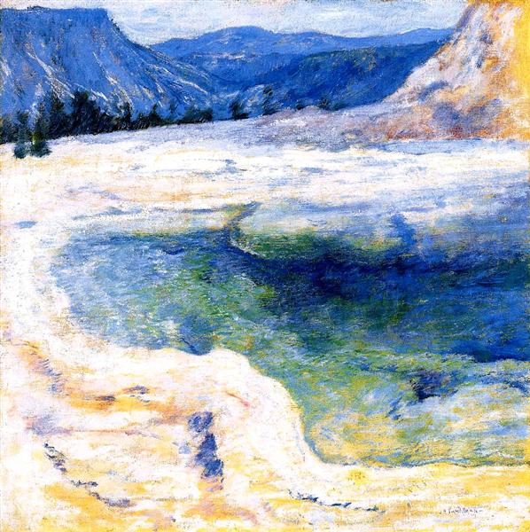 Emerald Pool by John Henry Twachtman Tonalism Art dated 1895