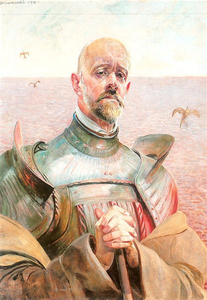 Self-portrait in an armour by Jacek Malczewski Art Nouveau (Modern) Art