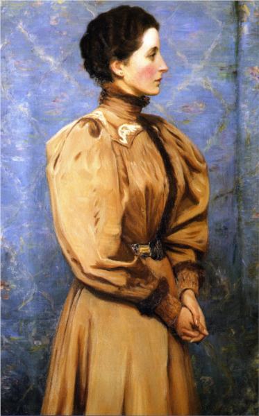 Portrait of the Baroness von R. by Lilla Cabot Perry Impressionism Art dated 1895