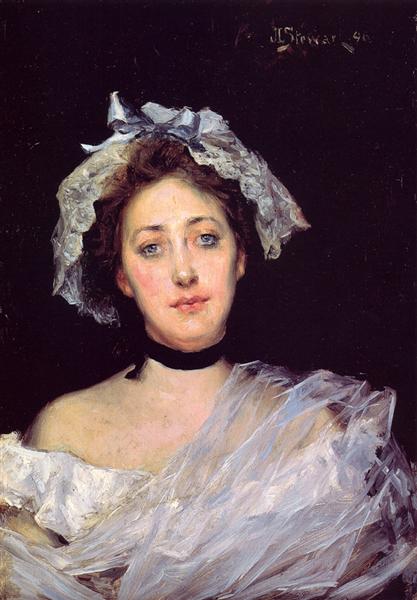 An English Lady by Julius LeBlanc Stewart Realism Art dated 1896