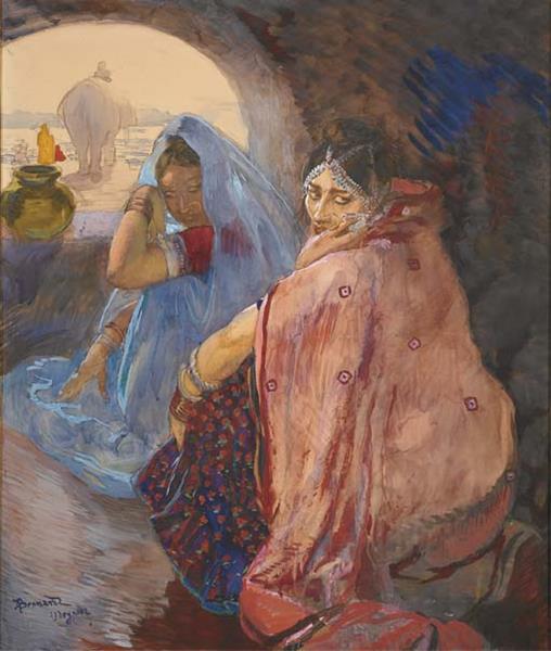 Indian Women in Udaipur by Paul-Albert Besnard Orientalism Art