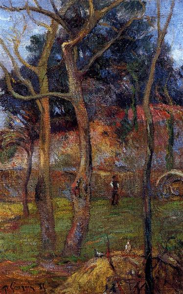 Bare Trees by Paul Gauguin Impressionism Art dated 1885