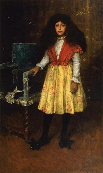 Portrait of Erla Howell (Little Miss H.) by William Merritt Chase Impressionism Art dated 1886