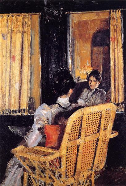 Reflection by William Merritt Chase Impressionism Art dated 1893