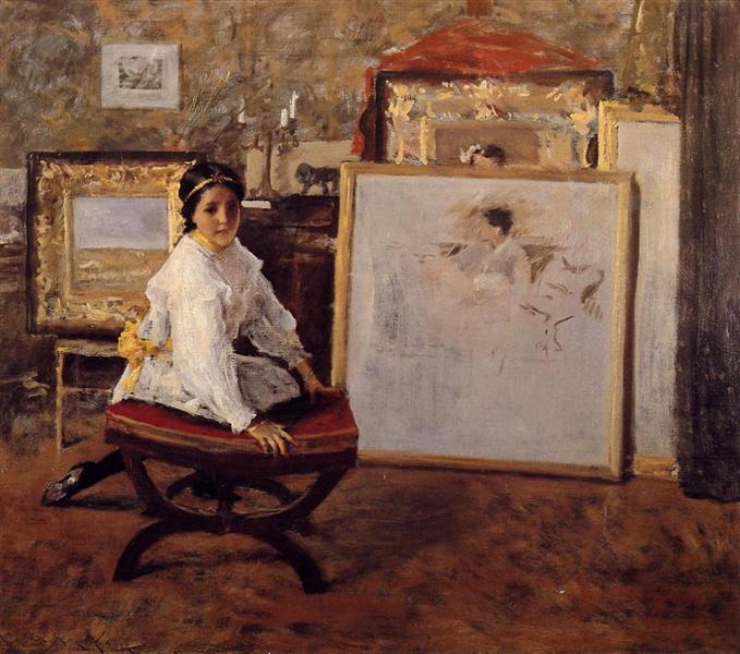 Did You Speak To Me? by William Merritt Chase Impressionism Art dated 1897