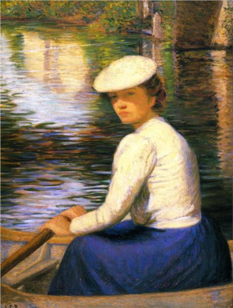 Dans un Bateau (In a Boat) by Lilla Cabot Perry Impressionism Art dated 1907