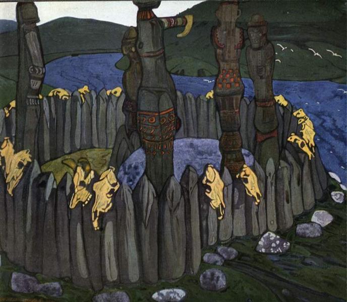 Idols by Nicholas Roerich Art Nouveau (Modern) Art dated 1901