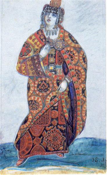 Yaroslavna by Nicholas Roerich Art Nouveau (Modern) Art dated 1913