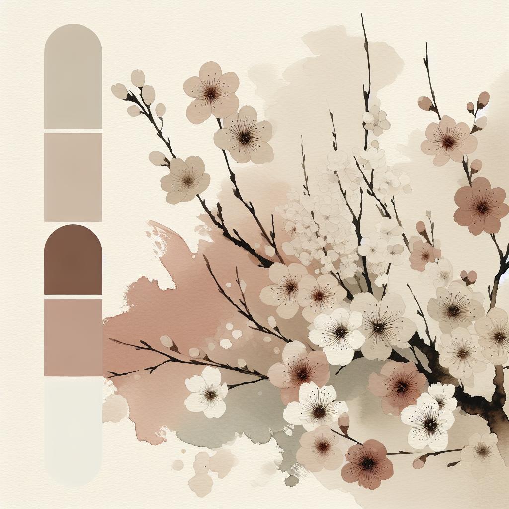 Seraphic Samskrita Sakura: Modern Watercolor Japanese Art