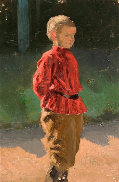 Study of boy by Nicholas Roerich Realism Art dated 1895