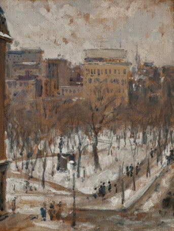 Square in Paris, Snowy Weather by Gustave Caillebotte Impressionism Art dated 1888