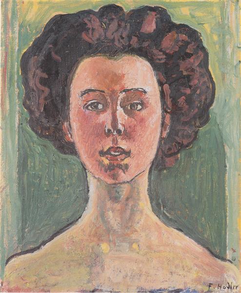 Portrait of Gertrud Mueller by Ferdinand Hodler Art Nouveau (Modern) Art dated 1912