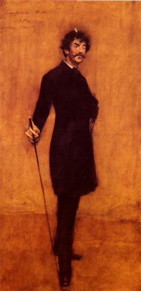 James Abbott McNeill Whistler by William Merritt Chase Impressionism Art dated 1885