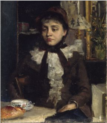 Le Petit D&#233;jeuner by Sarah Purser Naturalism Art dated 1881