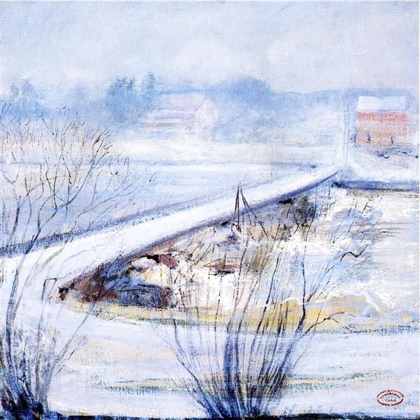 Winter by John Henry Twachtman Impressionism Art dated 1898