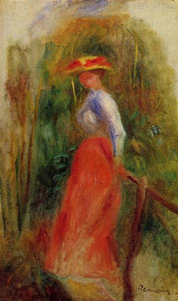 Woman in a Landscape by Pierre-Auguste Renoir Impressionism Art