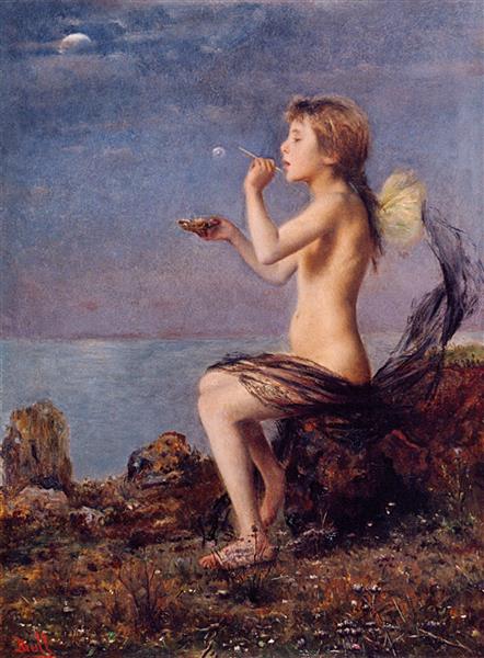 Innocence by Joan Brull Art Nouveau (Modern) Art dated 1902