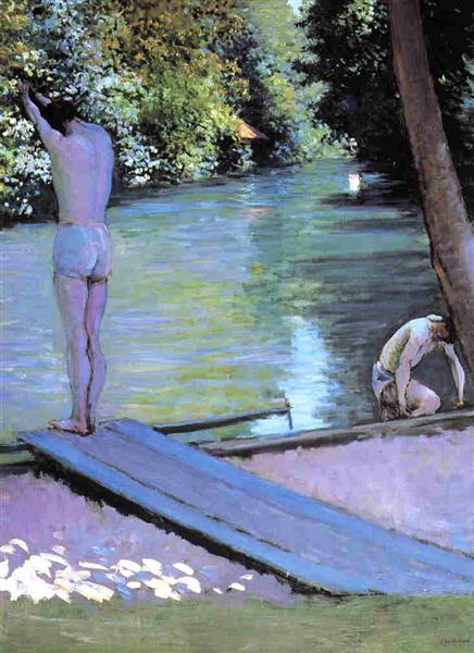 Bather Preparing to Dive by Gustave Caillebotte Impressionism Art dated 1878