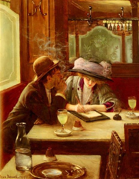 Le lettre by Jean B&#233;raud Impressionism Art dated 1908