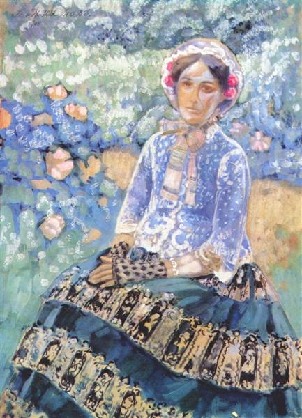 Woman in Blue Dress by Victor Borisov-Musatov Post-Impressionism Art dated 1903