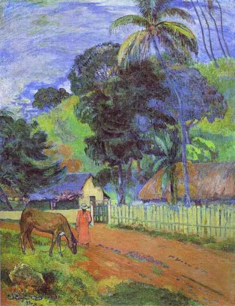 Landscape by Paul Gauguin Post-Impressionism Art dated 1899