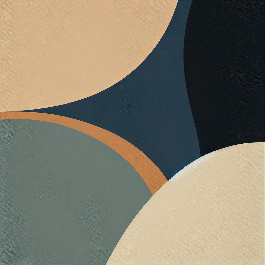 Aureum Vistara Abstractum: Serene Navy and Beige Modern Wall Art