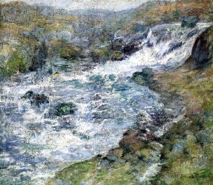 The Torrent by John Henry Twachtman Impressionism Art dated 1900