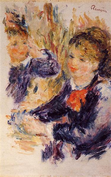 At the Milliner`s (study) by Pierre-Auguste Renoir Impressionism Art dated 1878