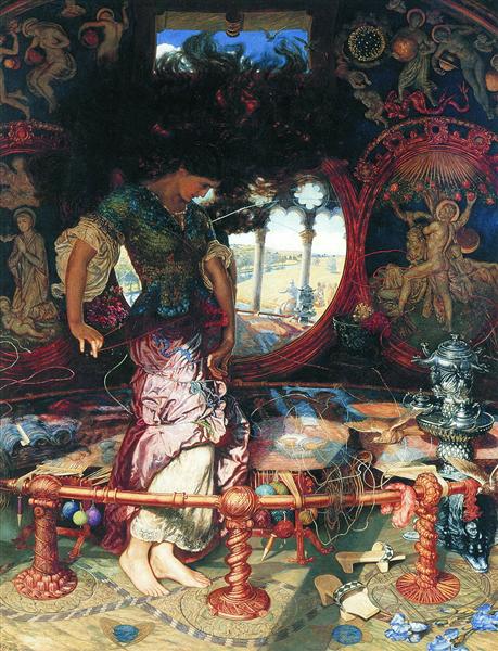 The Lady of Shalott by William Holman Hunt Romanticism Art dated 1905