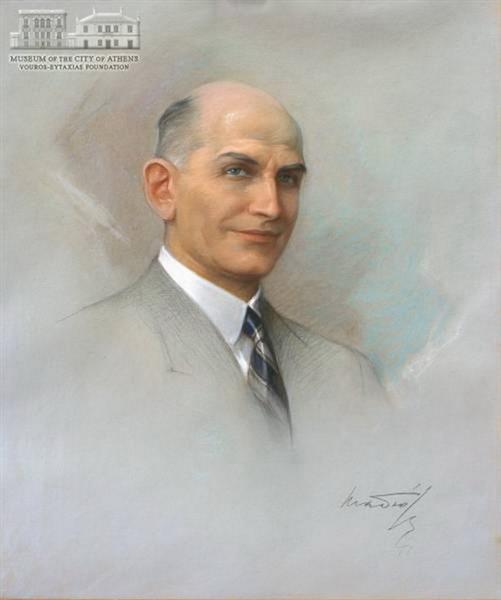 Portrait of Sotiris Papastratos by Paul Mathiopoulos Art Nouveau (Modern) Art